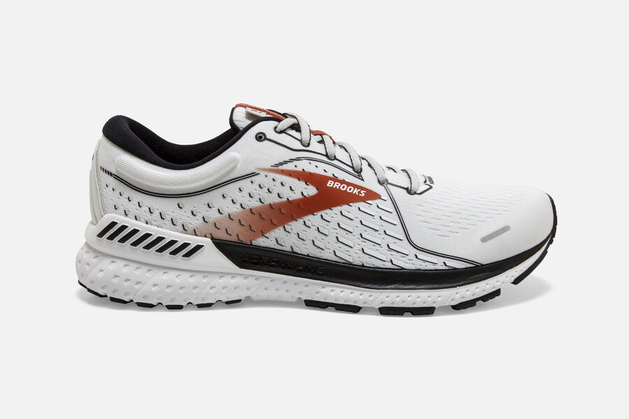 Brooks Israel Adrenaline GTS 21 Road Running Shoes Mens - White/Black/Orange - UEC-504938